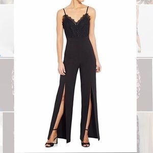 Aidan Mattox Crepe and Lace Jumpsuit sz 4 NWT
